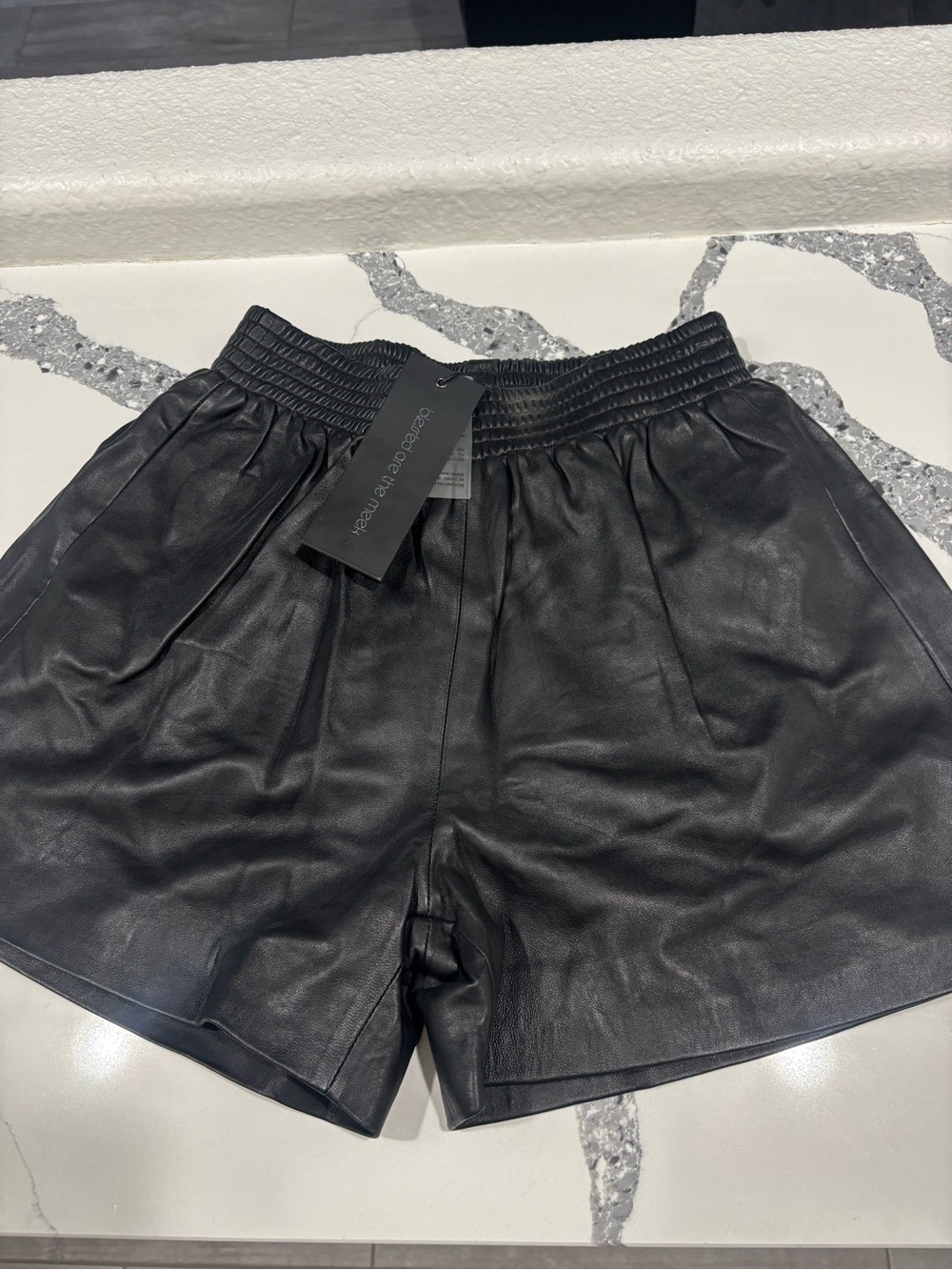 Blessed are the meek faux leather shorts size us 6 new